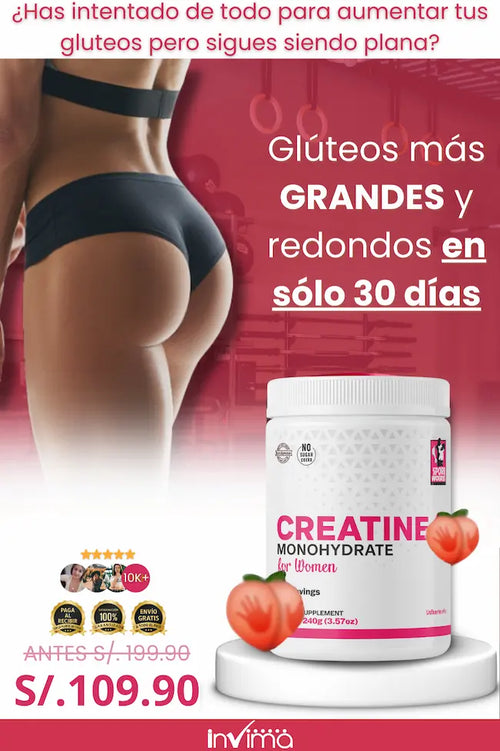Creatina con Colágeno™ Potencia el crecimiento de glúteos y piernas, sin engordar