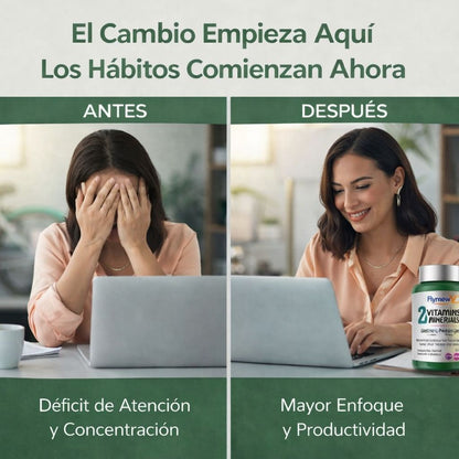 FLY NEW 21 Vitaminas y Minerales® Despídete de la niebla mental y recupera tu concentración máxima en solo días