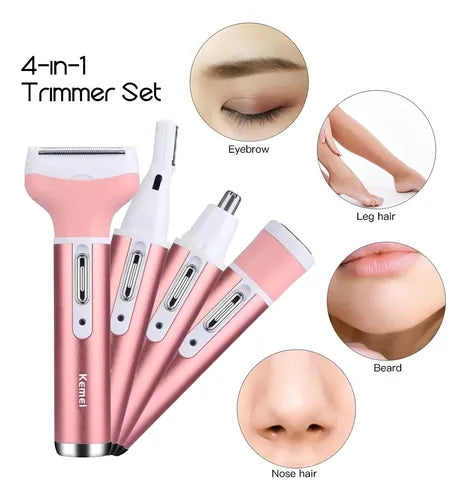 Depiladora Trimmer 4 en 1: Evita irritación y pelos encarnados