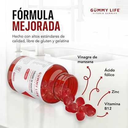 GUMMY LIFE, VINAGRE DE MANZANA ®: ¡Logra un abdomen plano y desinflamado en solo 4 semanas!
