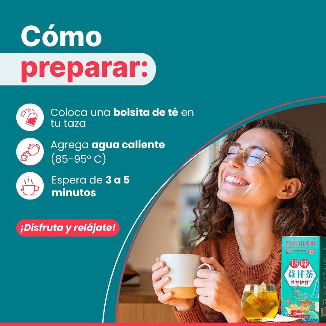 TÉ "CHUPA PANZA" DE 18 HIERBAS®: Desbloquea tu metabolismo y elimina la grasa acumulada desde la primera semana